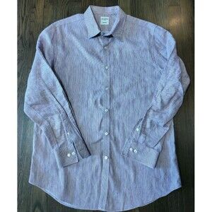 Murano Baird McNutt Men's XL Linen Cotton Blend Long Sleeve Shirt Light Purple